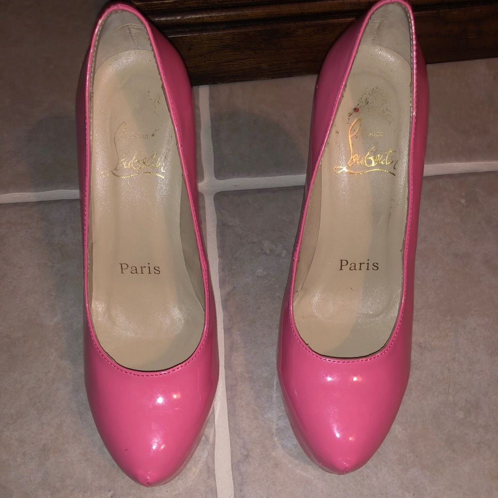 Christian Louboutin pink patent rolando 36 (fits size 6.5)